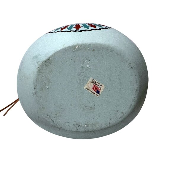 Wedding Vase Hand Painted Pottery Signed Southwestern Tribal Design Fetish - Picture 8 of 9